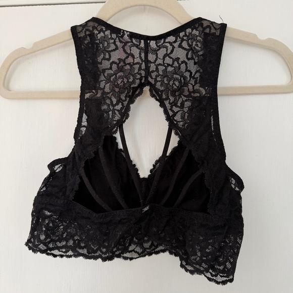 PINK by Victoria's Secret Black Lace Bralette with open strappy back - Picture 2 of 4